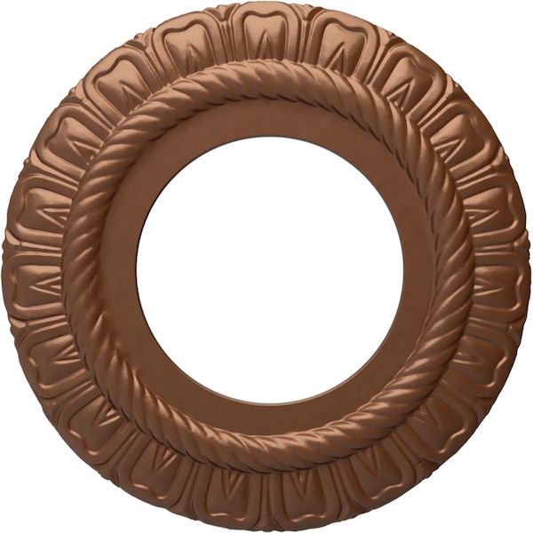 Ekena Millwork Claremont Ceiling Medallion (Fits Canopies up to 5 5/8"), 9"OD x 4 1/2"ID x 1/2"P, Polished Copper CM09CLPOS - main